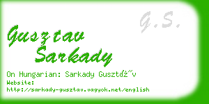 gusztav sarkady business card